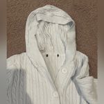 Women's 3/4 sleeve knitted cardigan with hood White Photo 7
