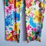 Escada Cruise Style Tropical Ocean Ankle Pants Yellow Size L Photo 2