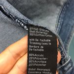 Blanc Noir Women’s L fluffy Faux‎ Fur Trim Denim Jacket Jean Button Down Blue Size L Photo 3