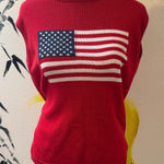 Red Sweater with American Flag Design Size L Photo 0