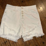 Judy Blue distressed white cutoff overlap raw hem S shorts Photo 0