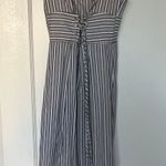 Ali & Jay vertical Stripe Blue & Cream Corset Front MIDI Dress Size XSmall EUC Photo 0