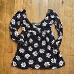 American Eagle Outfitters Black and White Floral Blouse Photo 1