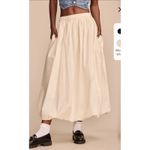 Lucky Brand  Bubble Poplin Maxi Skirt Women Medium White NEW Coquette Peasant Photo 7
