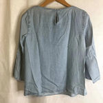 J Jill Denim Tencel Blouse Flare 3/4 Bell Sleeve Size XSP Blue Photo 1