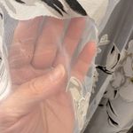 TENDENCY Women's Long Formal Silver Dress with Sheer Floral Overlay Photo 6