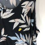 Leota Womens Helene Tie Hem Peplum Top Leaves Sleeveless Scoop Neck Black 3X Photo 3