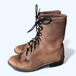 Laredo Vintage Lace Up Kiltie Roper Boots Brown USA Made Women's size 7 Western Photo 0
