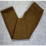 J. Jill Women's New Faux Suede Luxe Taylor Pants Ankle Straight Slim Leg 2P Brown Photo 9