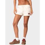 Edikted NWOT Mon Cheri Sweat Shorts Beige Fleece Pull on Drawstring Womens XS Photo 1