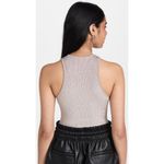 Good American Angled Rib High Neck Bodysuit in Mink001 2 Medium New Womens Tank Photo 11