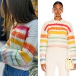 Acne Studios Kelecta Striped Watercolor Knit Wool Sweater Multicolor Sz M Photo 1