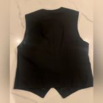 Vintage Rich Black Textured Lined Velvet Vest Photo 5
