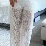 White Lace Cover Up Pants Photo 0