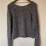 Free People Chunky Oversized Knit Sweater Cropped Long Sleeve Gray Women Small Photo 1