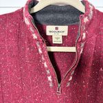 Woolrich  Wool Blend Ruby Heather 1/4 Zip Mock Neck Sweater Speckled Ribbed Size M Photo 5
