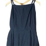 Madewell Tie Waist Crop Wide Leg Linen Blend Jumpsuit Black Size 16 Photo 4