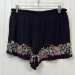 American Eagle Embroidered Black Women's Shorts Flowy Festival Boho Tassels Photo 3