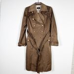 Cole Haan Collection Sateen Satin Double Breasted Collared Trench Coat Jacket 8 Photo 0