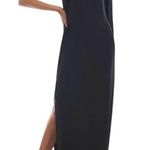 Krisa New One Sleeve Maxi One Shoulder Long Sleeve Side Slit Dress Black Size XS Photo 0