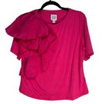 Mark James Badgley Mischka Pink Ruffle One Shoulder Tee Shirt Top L G Size L Photo 7