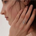 Boutique 14k White Gold‎ Plated 316L Cutout Filigree Hollow Ring, Size 10 Photo 13