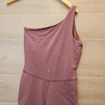 Old Navy {M} PowerChill One Shoulder 7/8 Body Jumpsuit Lark Blush Mauve Photo 9