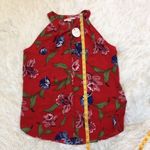 C&E  Women’s floral tassel red Bohemian Tunic halter top size Medium Photo 6