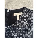 Rebecca Taylor Black 100% Silk Box Step Floral Fringe Shift Mini Dress Mod Photo 3