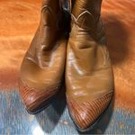 Tony Lama Vintage  Leather Cowgirl Boots Carmel Tan Photo 5