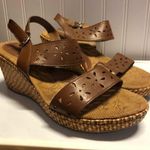 B.O.C Brown Leather Wedge Sandals Size 10 Photo 0