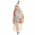 Rhonda Stark Jacket Blazer Southwest Tapestry Cropped Boho Tan Blue Size Medium Brown Photo 4