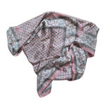 Club 7 Echo Silk Chiffon Scarf Pink Paisley Print Japan Made Boho Vintage Photo 1