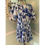 Caroline Constas Blue and White Patterned Dress 4 Milk Maid Linen Photo 2