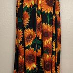 Black Orange Yellow Sunflower Midi Skirt Size 12 Photo 0