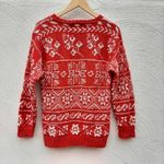 Vintage Ugly Sweater Cambridge Dry Goods Knit Red Cotton Snowflake Holiday Small Photo 2