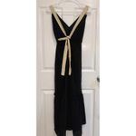 Black Maxi Dress V Neck Sleeveless Casual‎ Summer Sundress Flowy Size M Photo 3