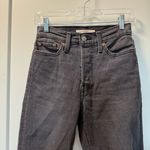 Levi's Wedgie Straight Jean Black High Waist Button Fly Distressed 26x28 Photo 2