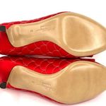 Salvatore Ferragamo Carla Quilted Red Satin Fabric Bow Vara Heel Pumps Size 6 Photo 5