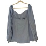 NWT RUMER Camille Long Sleeve Mini Dress In Blue Size Large Photo 2