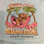 Simply Southern Aqua Sandy Paws Sun-Kissed Nose Dog Shirt Sz M Photo 1