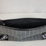 Apt. 9  Womens Shoulder Bag OS Gray Striped Rhinestone Croc Embossed Chain Handle Photo 10