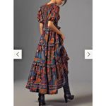 Farm Rio Short - Sleeve Floral print Crew - Neck Tiered A - Line Maxi Dress Smal Photo 1