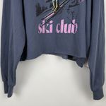 The Vinyl Icons Apres Ski Retro Raw Hem Blue Grisaille Sweatshirt Size Large NWT Photo 2