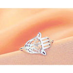 Boutique NEW‎ Women’s Unisex Hamsa Hand 18k White Gold PVD Size 7 Photo 2