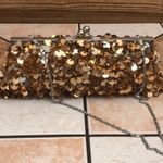 Vintage Y2K gold sequin beaded clutch cocktail purse evening bag with chain Photo 1