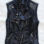 Forever 21 Black  Studded Faux Leather Vest Photo 0