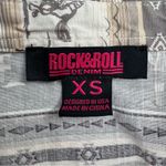 Rock & Roll Denim Western Patterned Rodeo Button Down Snap Long Sleeve Shirt XS Brown Photo 9