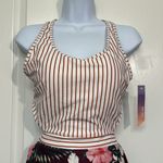 High Waisted Cutout Maroon White Racerback Zip Up Swimsuit Size Med NWT #2272 Red Photo 3