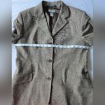 Laura Leigh Ltd. Brown Blazer Wool Blend Structured Shoulders Size 12 Photo 3